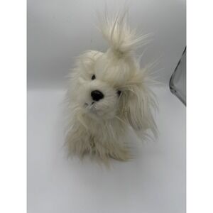 Battat White Shaggy Dog Plush Stuffed Animal Long Hair Puppy Top Knot Maltese